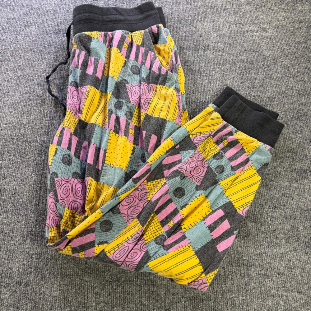 Disney Nightmare Before Christmas Sally Patchwork Jogger Pants Multicolor L
